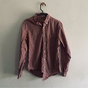 Merona red plaid button down shirt
